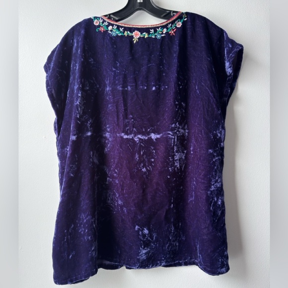 Sundance Purple Velvet Tunic with Floral Embroidery - Picture 2 of 9